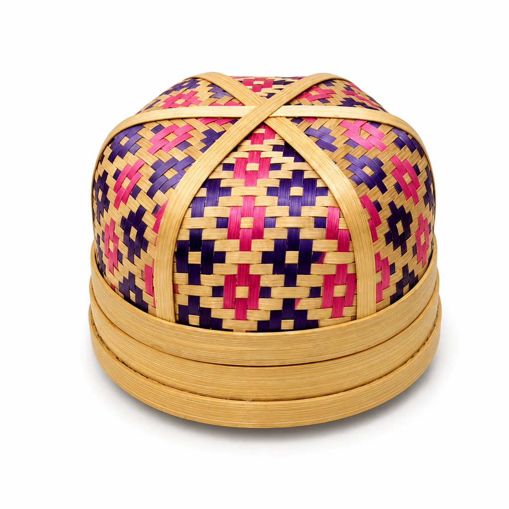 96 Pieces Handwoven Bamboo Round Decorative Storage Box with Lid, 6 Inch