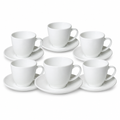 72 Pieces Opal Glass Cup 210 cc, White 6-Piece Pack for Tea, Coffee and Everyday Serving