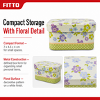 240 Pieces Rectangular Metal Storage Box, White Floral Pattern, 7 x 4.5 x 4 cm, 1 Piece