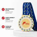 120 Pieces Decorative Sports Medal with Blue Ribbon, Gold, 10 x 8 cm