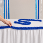 120 Pieces Blue Tinsel Decoration 7 cm x 12 m, 2 Pieces for Party Backdrops, Tables and Displays
