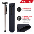 72 Pieces Walking Sticks with Protective Carry Sleeve, 90 cm, Brown and Black, 1 Piece