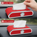 60 Pieces Car Dashboard Tissue Box Holder with Analog Clock, Red, 25 x 14 x 10 cm