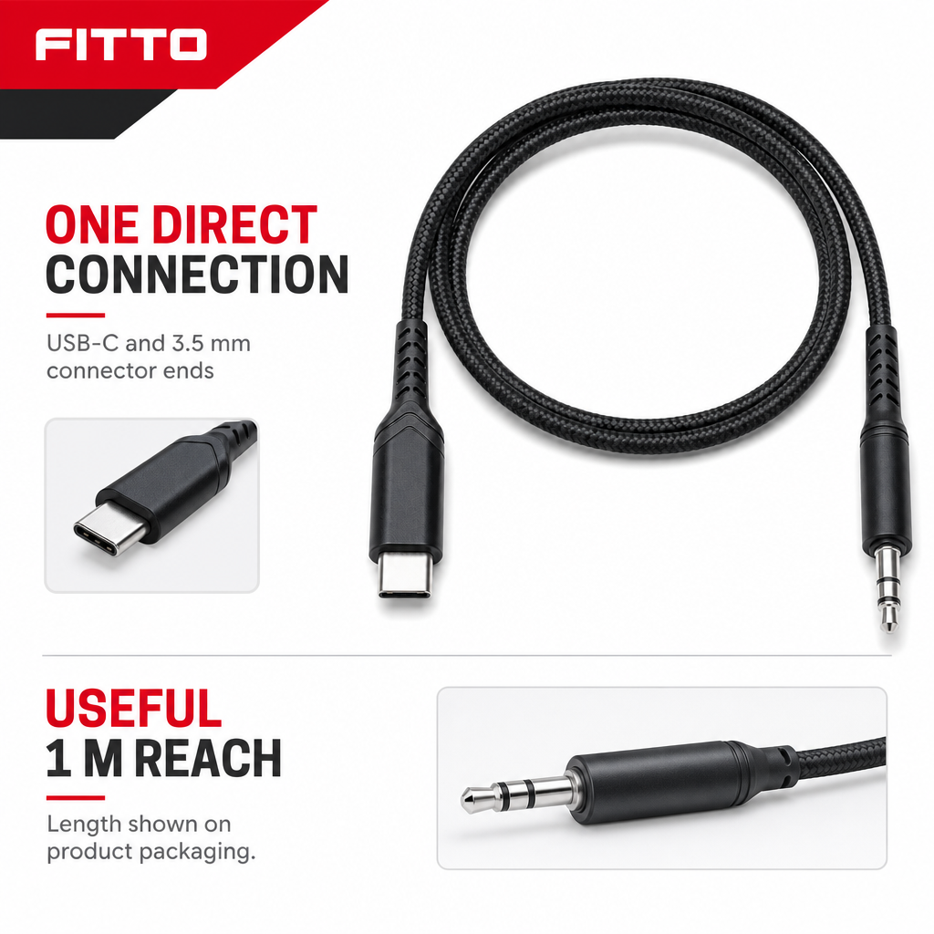 120 Pieces USB-C to 3.5 mm AUX Audio Cables, 1 m Braided Cord for Audio Connections