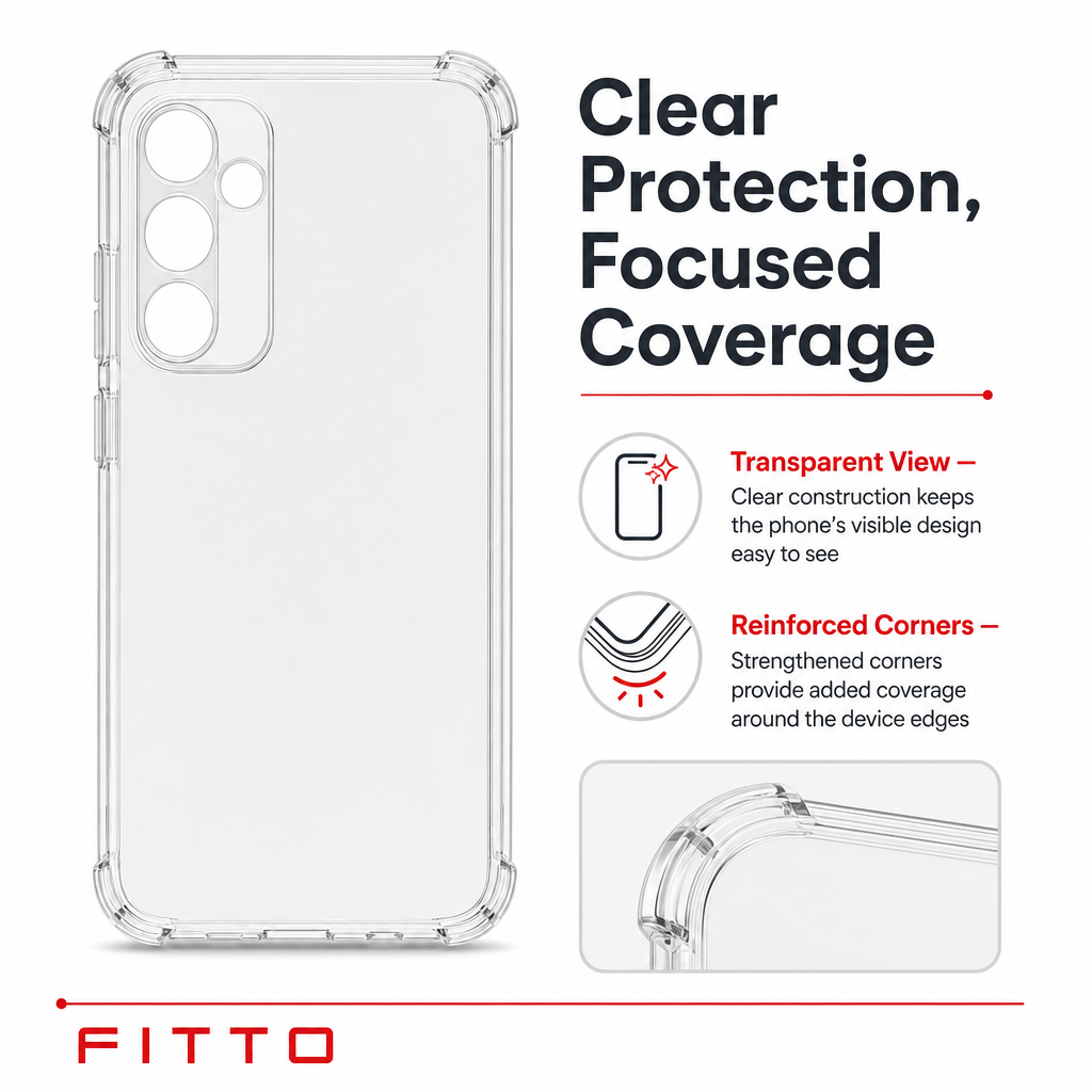 240 Pieces Clear Anti-Burst Protective Phone Cases with Reinforced Corners for FE Smartphone Variant