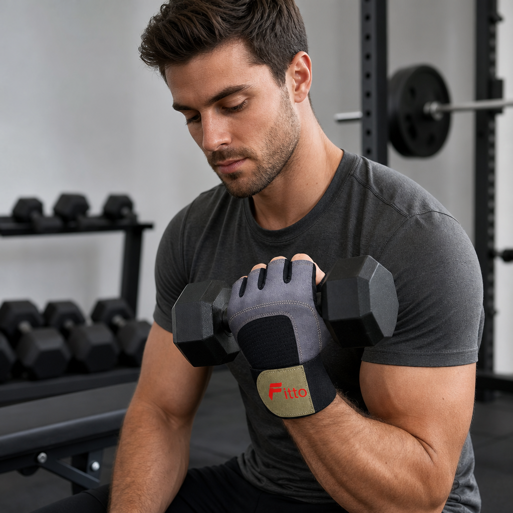 96 Pieces Gym Gloveses for Weight Lifting and Fitness, Grey and Black, Size M