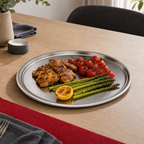 96 Pieces Stainless Steel Serving Trays, Round 26 cm, Reflective Finish