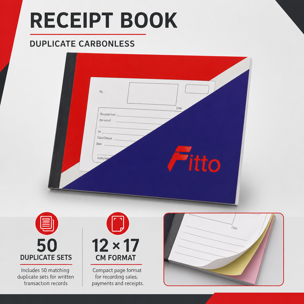 144 Pieces Receipt Books, 12 × 17 cm, 50 Duplicate Sets, Single Piece