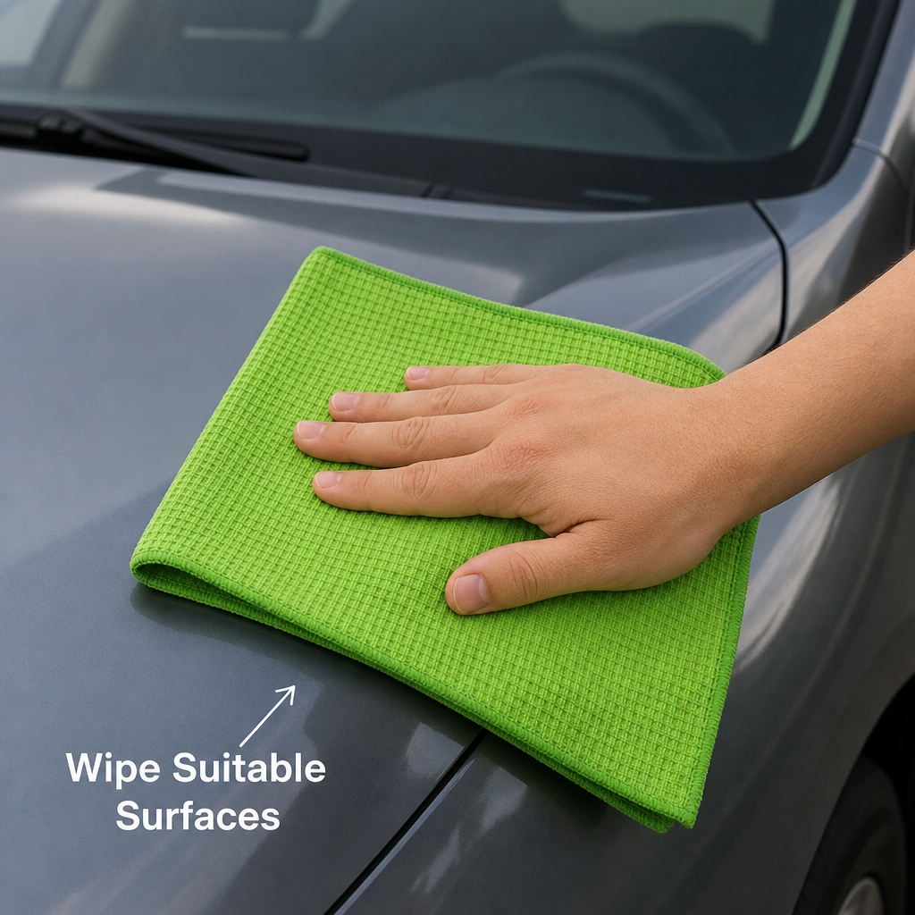 120 Pieces Waffle-Weave Microfiber Cleaning Cloth, 40 x 40 cm, Green