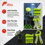 72 Pieces Hand Grip Strengthener Exercise Set for Hands and Forearms with Multi-Tool Training Components