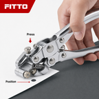 72 Pieces Eyelet Punch Pliers, Silver 5 mm Hand Tools, 30-Sheet Capacity, 158 x 22 x 98 mm, 1 Piece