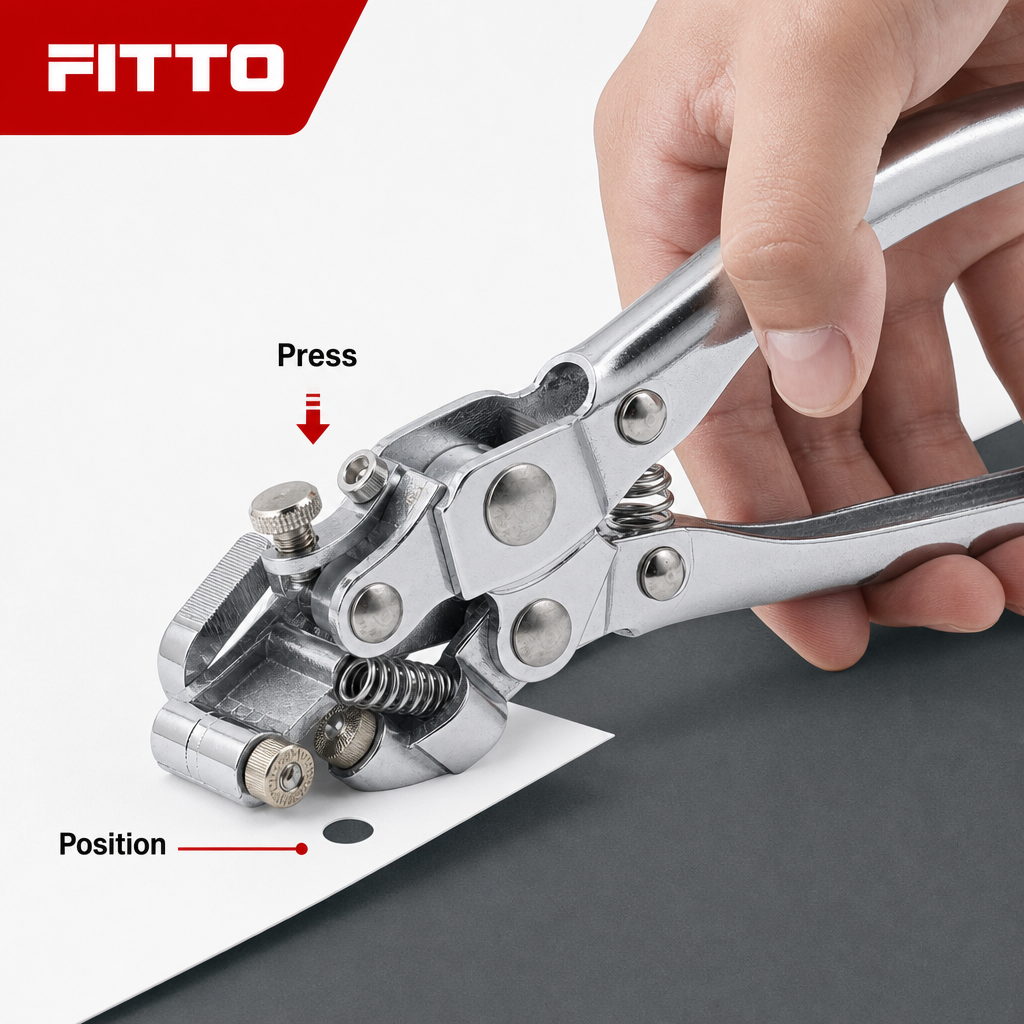 72 Pieces Eyelet Punch Pliers, Silver 5 mm Hand Tools, 30-Sheet Capacity, 158 x 22 x 98 mm, 1 Piece