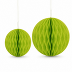 120 Pieces Paper Honeycomb Ball Decorations, Green Hanging Party Ornaments, 20 cm and 30 cm, 2 Pieces
