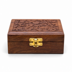 120 Pieces Wooden Rectangular Storage Box, Carved Lid and Front Latch, 7 x 5 Inch