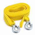 96 Pieces 5 Ton Nylon Car Tow Ropes with Two Safety Hooks, Yellow, 1 Piece
