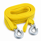 96 Pieces 5 Ton Nylon Car Tow Ropes with Two Safety Hooks, Yellow, 1 Piece