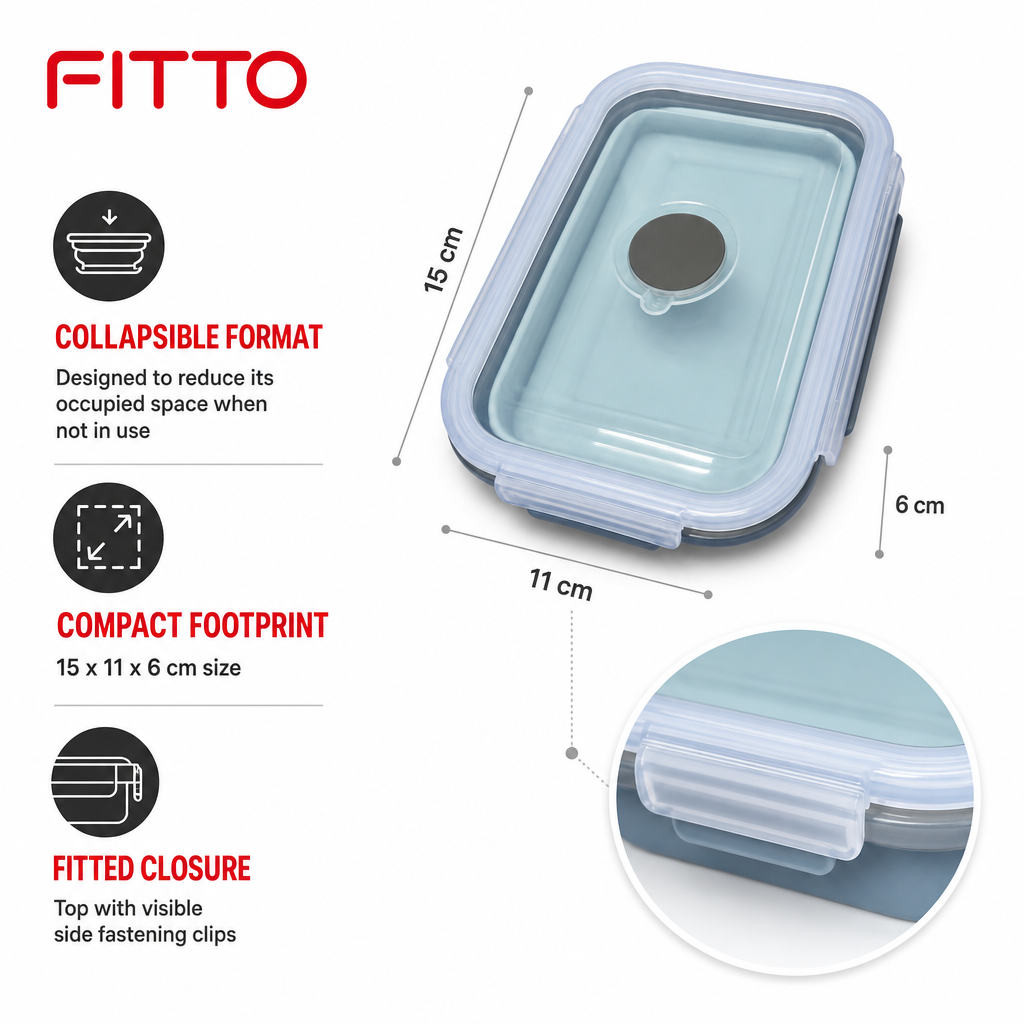 96 Pieces Collapsible Lunch Box, Rectangular Food Storage Containers, 15 x 11 x 6 cm