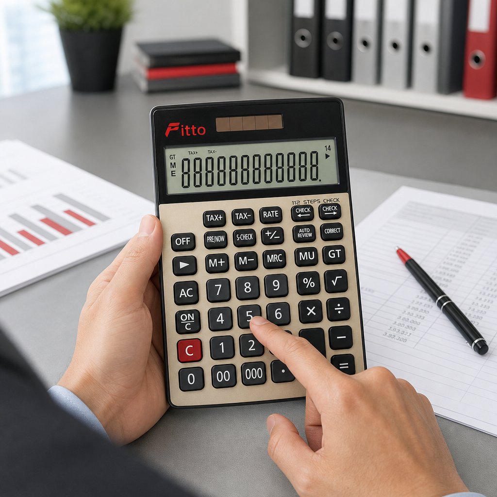 72 Pieces Electronic Calculators, 14-Digit Display with Tax Function, 112-Step Check and Dual Power, Black and Gold