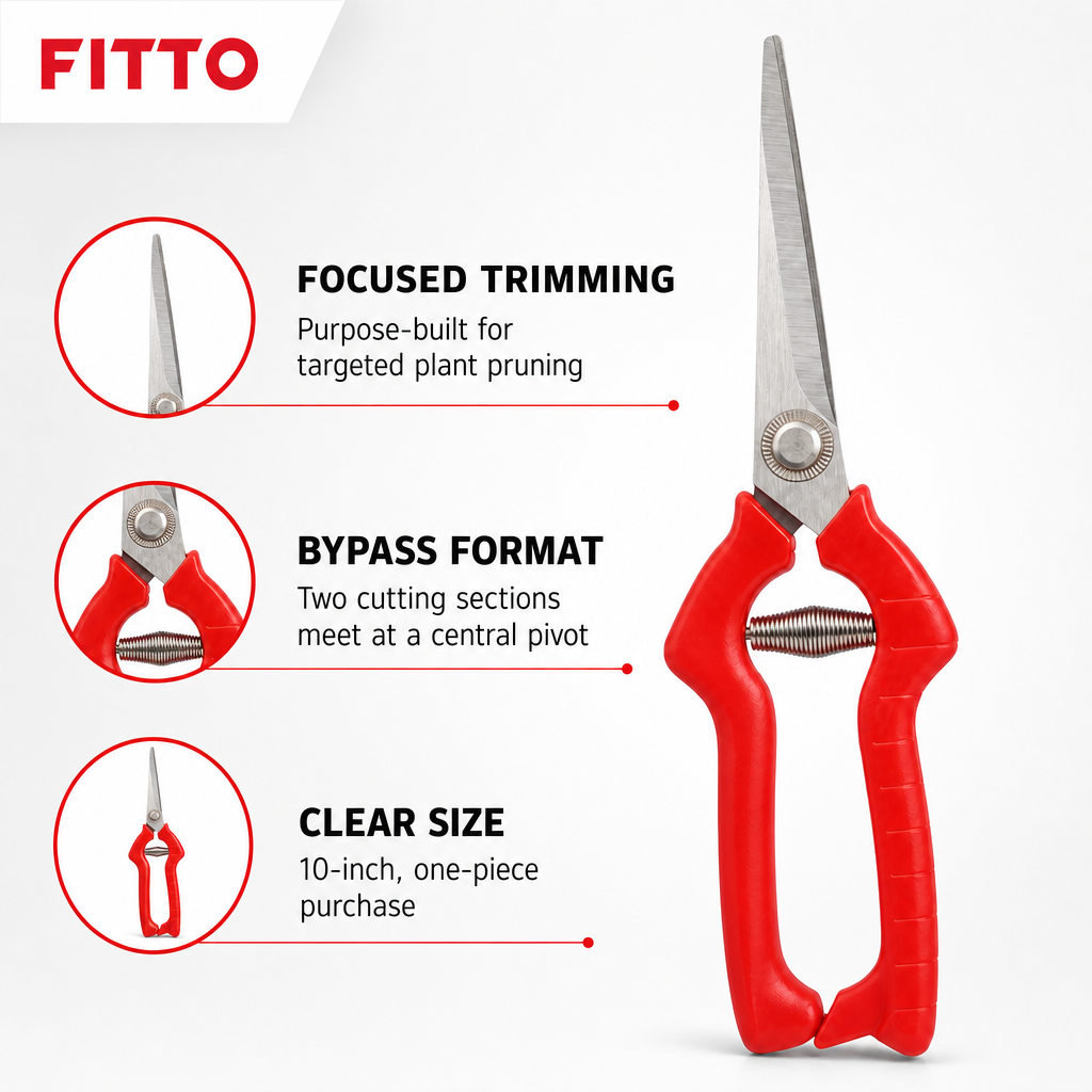 120 Pieces Bypass Pruning Shears, 10 Inch, Red and Silver, 1 Piece