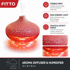 72 Pieces Red and White Crackle-Effect RGB Aroma Diffuser and Humidifier, 1 Unit