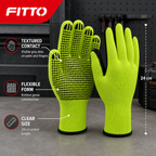 72 Pieces Knitted Grip Work Gloveses, 24 cm, Neon Green and Black, 1 Pair