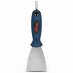 120 Pieces 3 Inch Stainless Steel Putty Knife and Paint Scraper with Rubber Handle, Blue Black Silver, 1 Piece