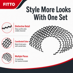 96 Pieces Black Wavy Fashion Hair Bands, 12 Pieces