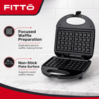 60 Pieces 750 W Electric Waffle Maker with Non-Stick Plates, Black, 25 x 24 x 10 cm, 1 Piece