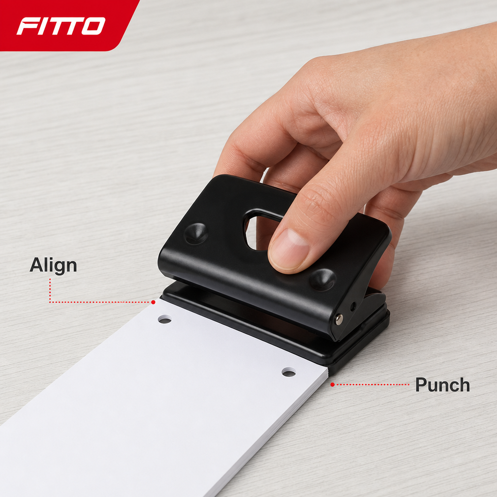 120 Pieces Mini Two-Hole Paper Punches, Black, 6 mm Holes, 80 mm Hole Distance, 10-Sheet Capacity, 103 x 60 x 56 mm