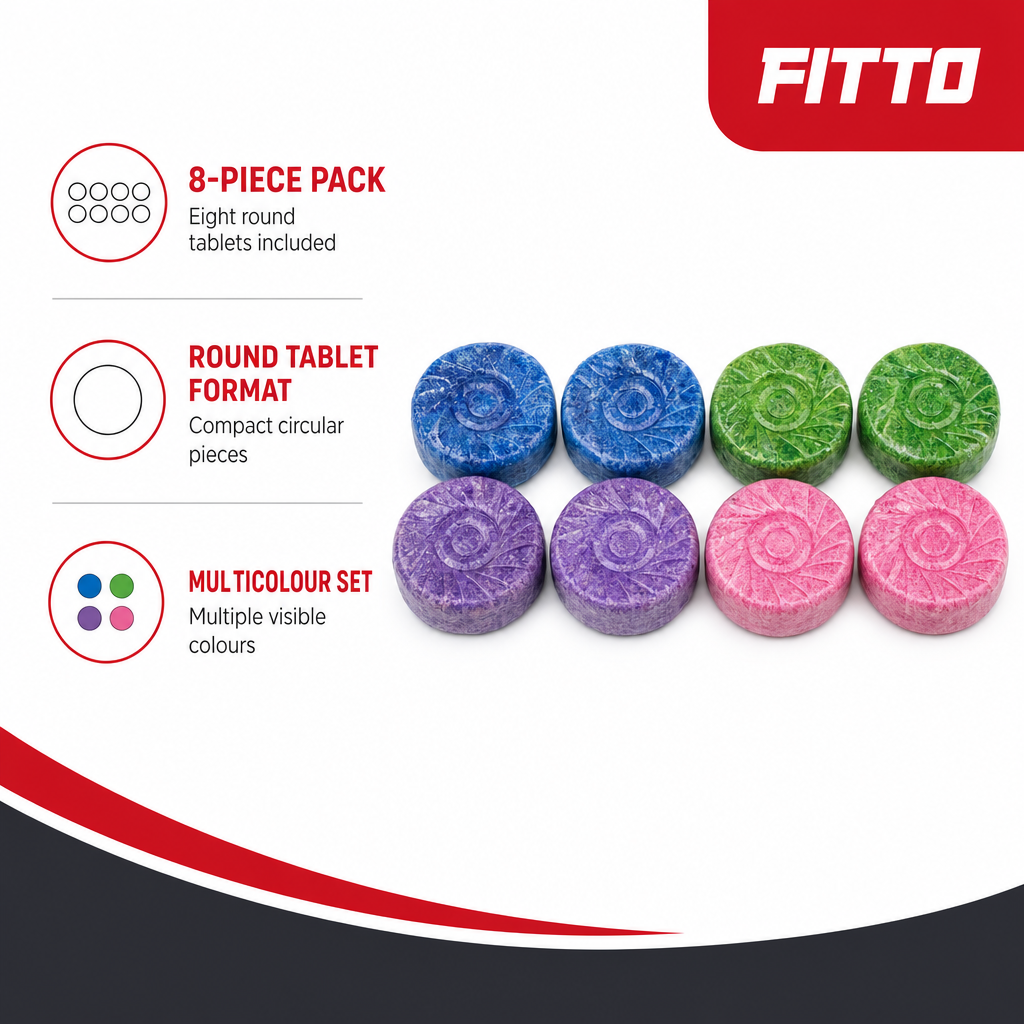 120 Pieces Toilet Cleaner Tablets, Multicolour Round Tablets, 8-Piece Pack for Toilet Care
