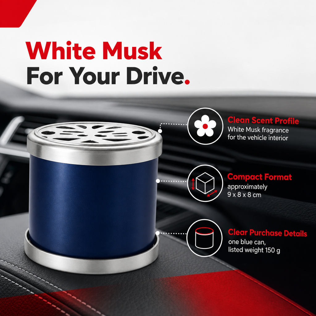 60 Pieces Car Air Fresheners Can, White Musk Fragrance, Blue, 9 x 8 x 8 cm