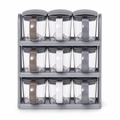60 Pieces Spice Jar Sets with Rack, 9 Glass Containers, Assorted Colours for Kitchen Seasoning Storage