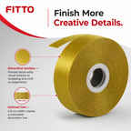 120 Pieces Printed Ribbon Roll, Dark Gold, 2.8 cm x 80 yd, Decorative Trim for Crafts and Wrapping