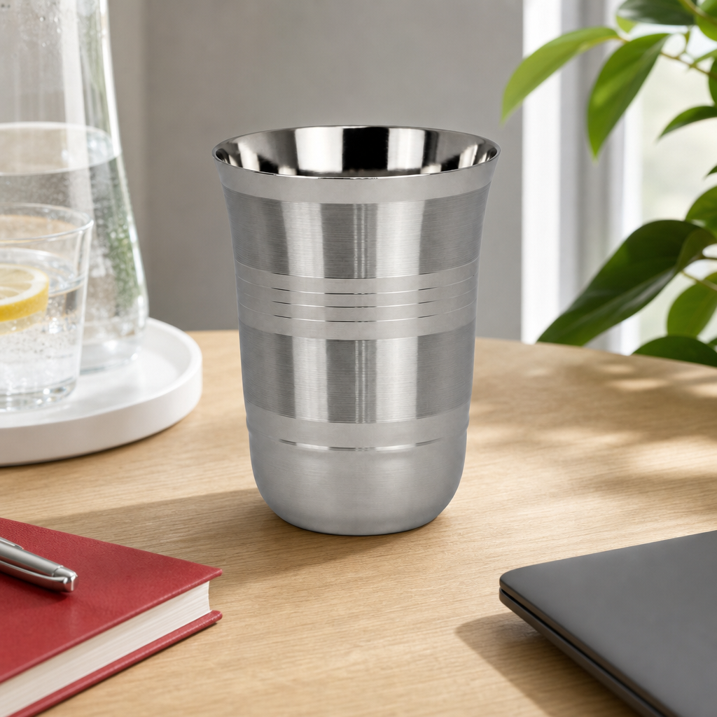 120 Pieces Stainless Steel Drinking Tumbler, Silver, 12 x 8 x 8 cm, 1 Piece