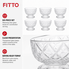 72 Pieces Glass Bowl Set, Clear, 6 Pieces