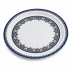 96 Pieces Melamine Round Serving Trays, Wavy Edge, 35 cm, Patterned Design