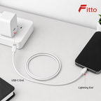 144 Pieces USB-C to Lightning Charge Cable, 1 m, White, Single Cable