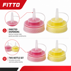 120 Pieces Squeeze Condiment Bottles, Pink and Yellow, 2-Piece Set for Sauces and Dressings