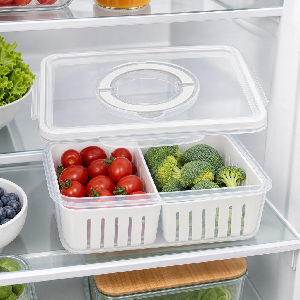 96 Pieces Clear 8-Compartment Food Storage Box with Locking Lid, 29 × 21 × 7 cm