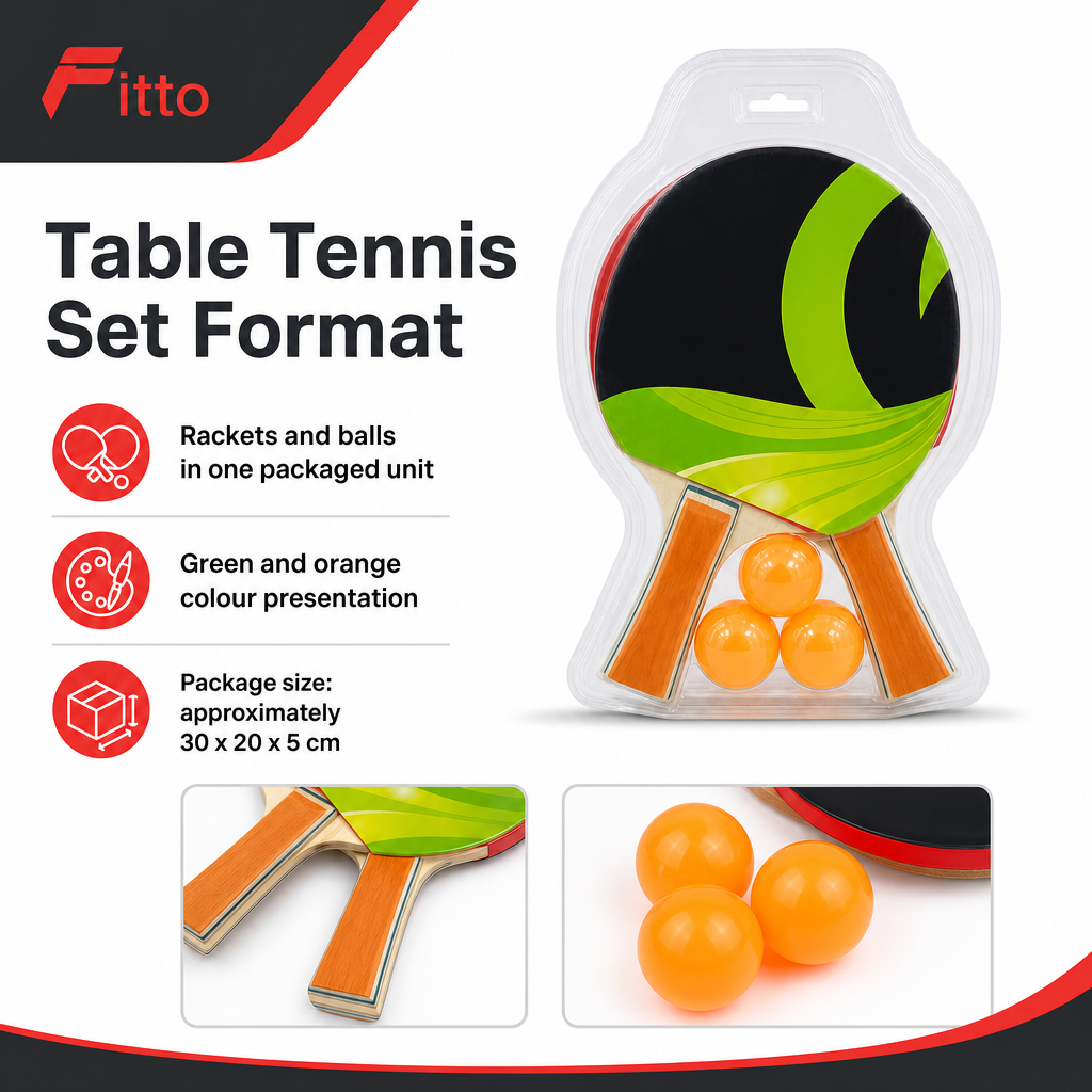 96 Pieces Table Tennis Racket Set with Balls, Green and Orange