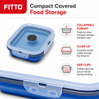 96 Pieces Collapsible Lunch Box with Lid and Side Clips, Blue, 9.7 cm
