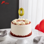 240 Pieces Gold Number 0 Happy Birthday Cake Candle, 6 cm