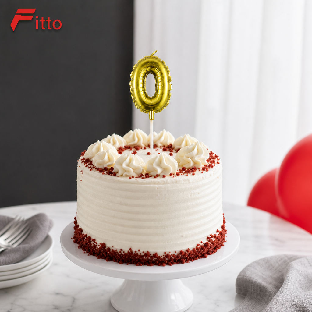 240 Pieces Gold Number 0 Happy Birthday Cake Candle, 6 cm