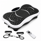 48 Pieces Small Vibration Exercise Platforms with Resistance Bands, Bluetooth, Remote Control and White Plastic Housing