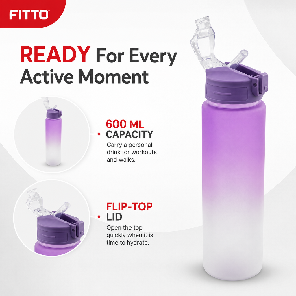120 Pieces Sports Water Bottles 600 ml Plastic Flip-Top Lid Assorted Colour