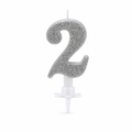 240 Pieces Assorted Colour Sparkling Number 2 Cake Candles, 3 in, 1 Piece