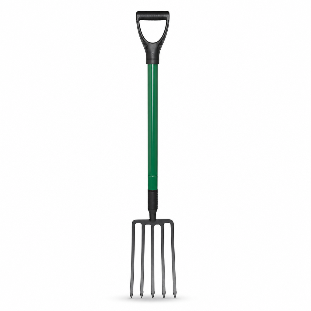 120 Pieces Long-Handle Garden Digging Fork, 5-Tooth Soil Cultivator, 102 cm, Green and Black, 1 Piece