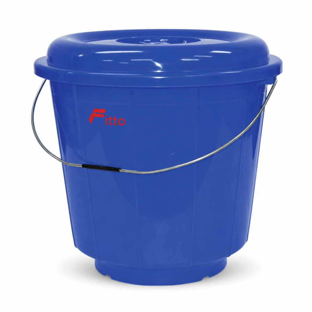 96 Pieces Plastic Bucket with Lid and Carry Handle, 20 Litre, Blue