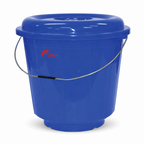 96 Pieces Plastic Bucket with Lid and Carry Handle, 20 Litre, Blue