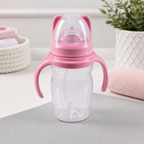 120 Pieces Feeding Bottle with Handles and Protective Cap, 220 ml, 1 Piece, Pink or Blue